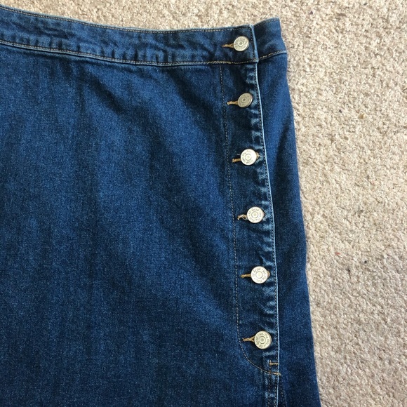 Free People Jasmine Buttoned Denim Midi Skirt - Picture 6 of 8